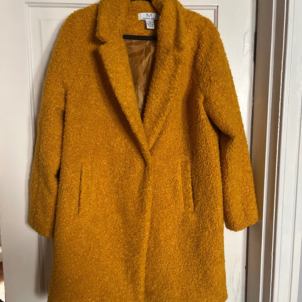 Magaschoni Mustard Gold Teddy Bear Coat
